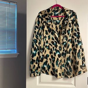 Cheetah button up (oversized)
